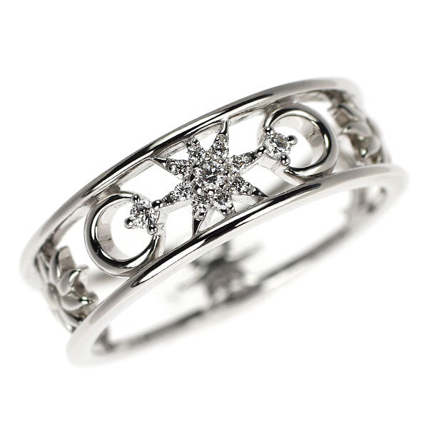 スタージュエリー K18WG ダイヤモンド リング 0.04ct MOON & SUN