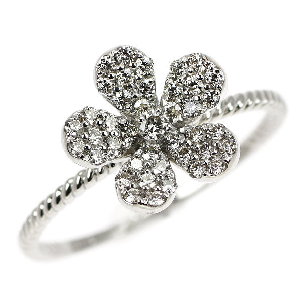 Pt950 H&C Diamond Ring 0.25ct Flower Pave