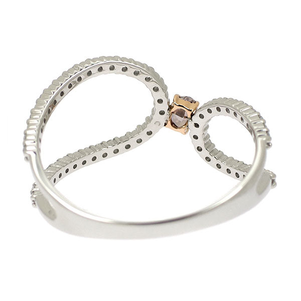 K18PG/Pt950 天然ピンク/カラーレス ダイヤモンド リング 0.094ct FDPP I1 D0.30ct