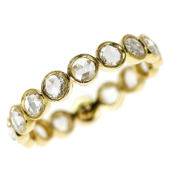 K18YG Rose Cut Diamond Ring 0.99ct Semi-Eternity