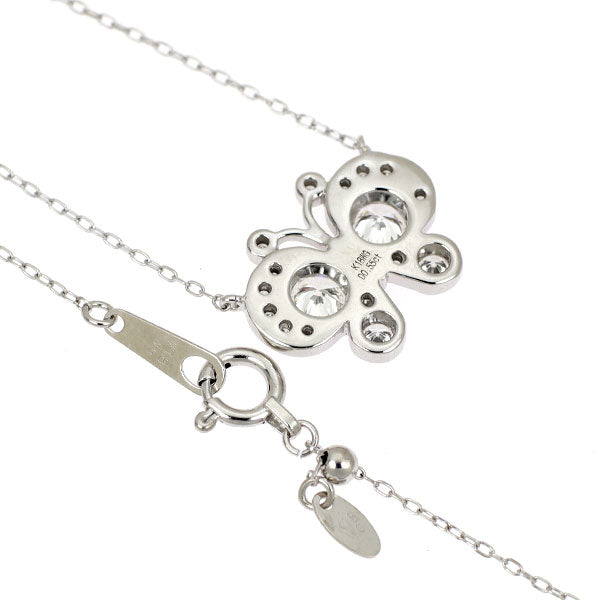 K18WG ダイヤモンド ペンダントネックレス 0.55ct 蝶