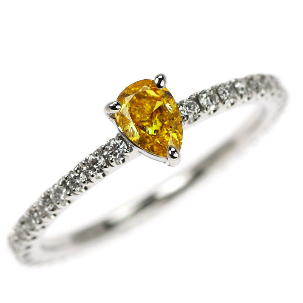 Pt900 ダイヤモンド リング 0.282ct FVYO VS1 D0.37ct