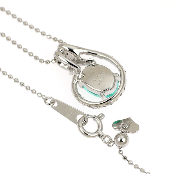 K18WG パライバトルマリン ダイヤモンド ペンダントネックレス 0.80ct D0.17ct