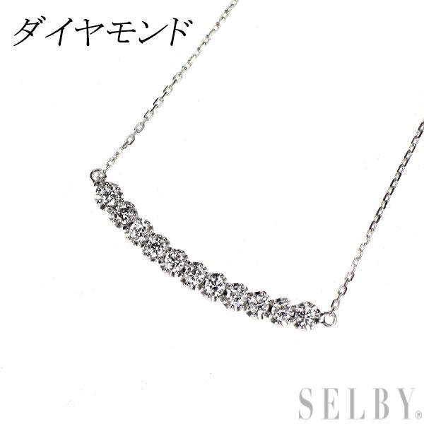 K18WG ダイヤモンド ペンダントネックレス
