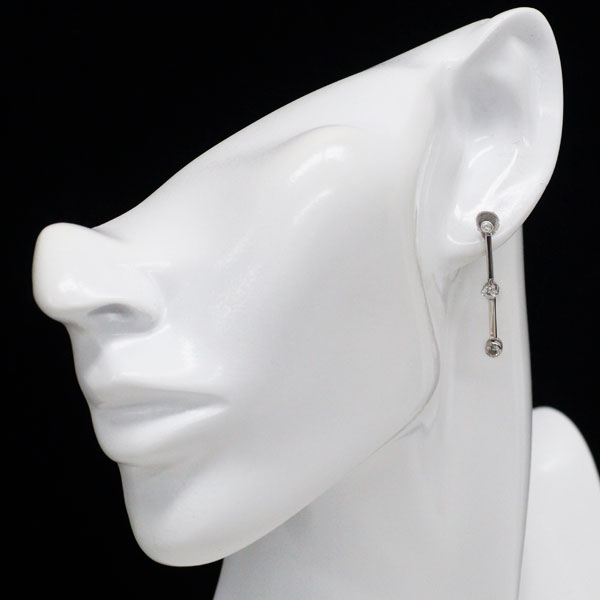 K18WG ダイヤモンド ピアス 0.50ct