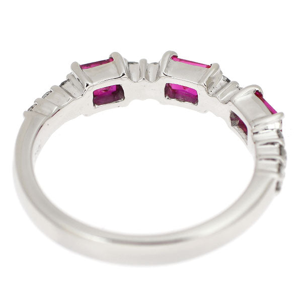 Pt900 ルビー ダイヤモンド リング 0.73ct D0.26ct ハーフエタニティ
