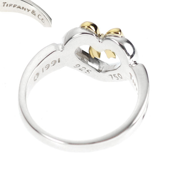 Tiffany & Co. SV/ K18YG Ring Ribbon Heart