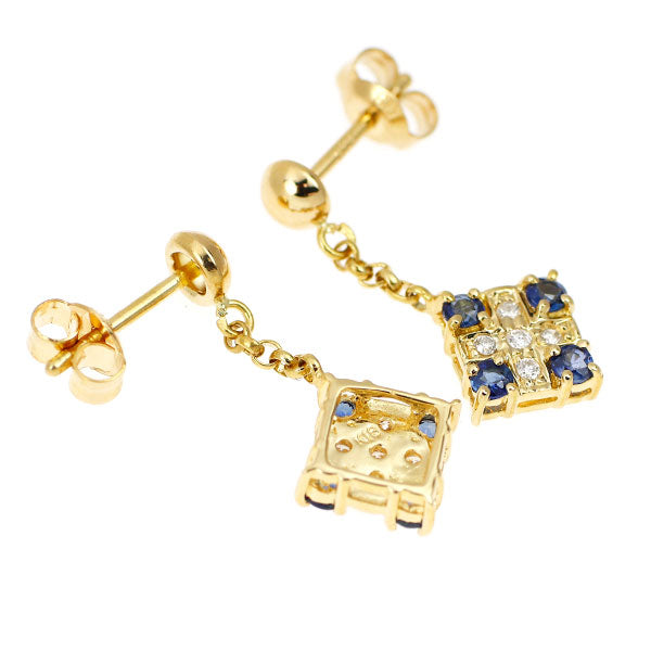 K18YG Sapphire Diamond Earrings
