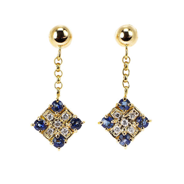 K18YG Sapphire Diamond Earrings