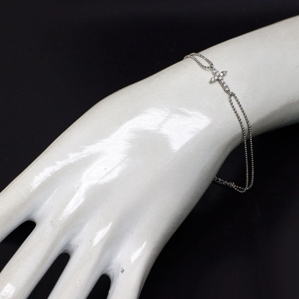 Pt850 ダイヤモンド ブレスレット 0.17ct クロス