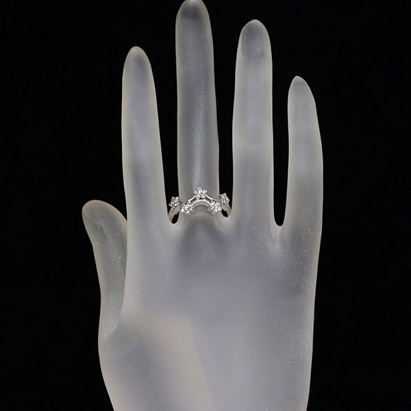 K18WG ダイヤモンド リング 0.50ct フラワー