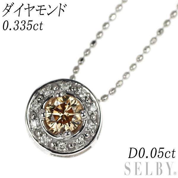 K18WG Diamond Pendant Necklace 0.335ct D0.05ct