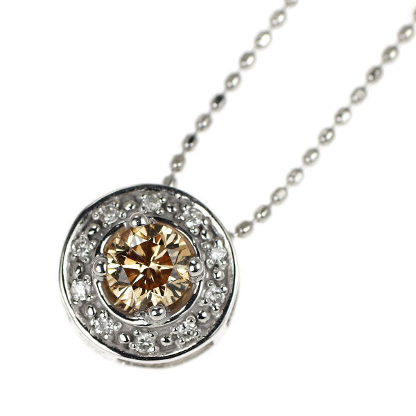 K18WG Diamond Pendant Necklace 0.335ct D0.05ct