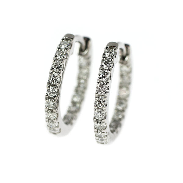 Pt950 ダイヤモンド ピアス 0.44ct フープ