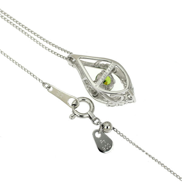 Pt900 デマントイドガーネット ダイヤモンド ペンダントネックレス 0.356ct D0.16ct 希少 ダンシング