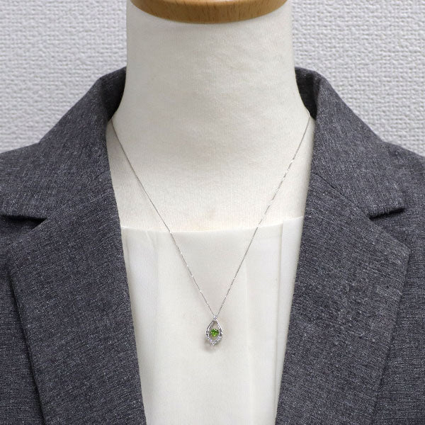 Pt900 デマントイドガーネット ダイヤモンド ペンダントネックレス 0.356ct D0.16ct 希少 ダンシング