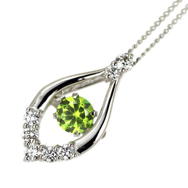 Pt900 デマントイドガーネット ダイヤモンド ペンダントネックレス 0.356ct D0.16ct 希少 ダンシング