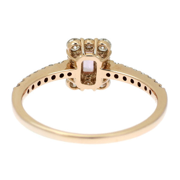 K18PG Padparadscha Sapphire Diamond Ring 0.202ct D0.38ct