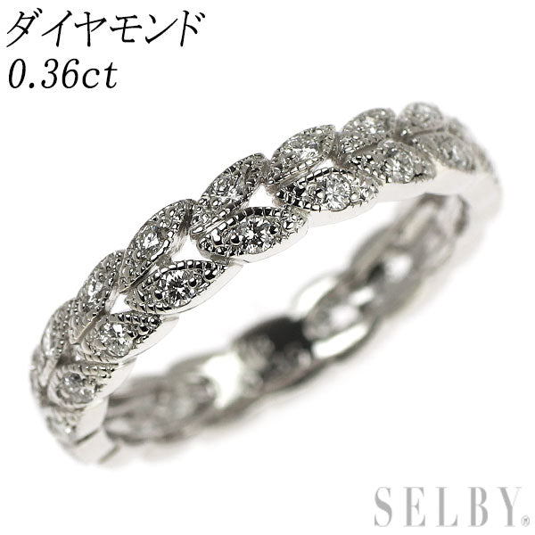 K18WG ダイヤモンド リング 0.36ct 月桂樹 フルエタニティ