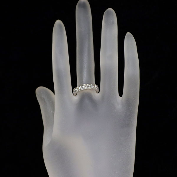K18WG ローズカット/ラウンド ダイヤモンド リング 0.40ct
