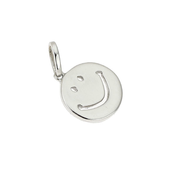 Pt950 Diamond Pendant Top 0.15ct Pave Smile Reversible