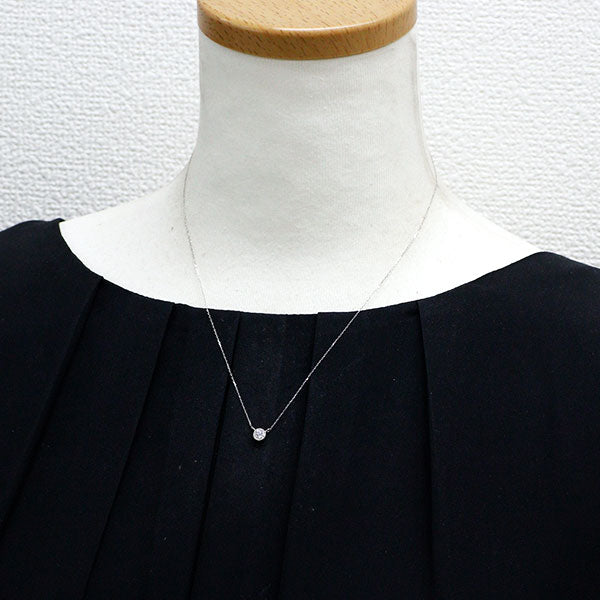 New Pt950/ K18WG Diamond Pendant Necklace 0.206ct E SI1 VG Forged Milgrain [Escolé]