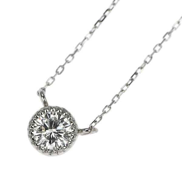 New Pt950/ K18WG Diamond Pendant Necklace 0.206ct E SI1 VG Forged Milgrain [Escolé]