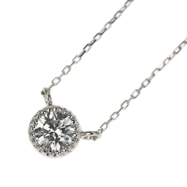 New Pt950/ K18WG Diamond Pendant Necklace 0.207ct H SI2 VG Forged Milgrain [Escolé]