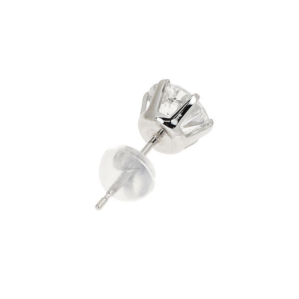 New Pt900 Diamond Earrings 1.063ct F I1 G Single Earrings Stud [Escolé]