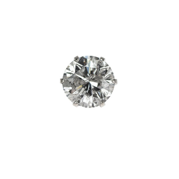 New Pt900 Diamond Earrings 1.063ct F I1 G Single Earrings Stud [Escolé]