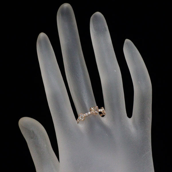 新品 K18PG ダイヤモンド リング 0.402ct FLYB SI1 D0.29ct【エスコレ】