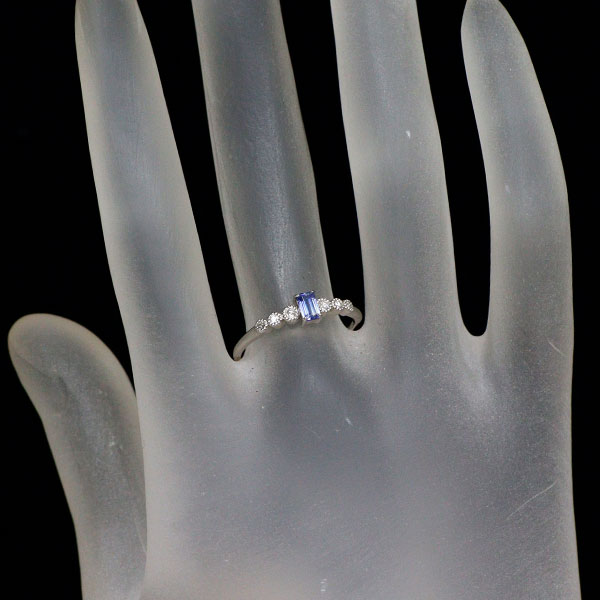 新品 Pt900 サンベニト産バイカラーベニトアイト ダイヤモンド リング 0.21ct D0.06ct 希少石 レアストーン【エスコレ】