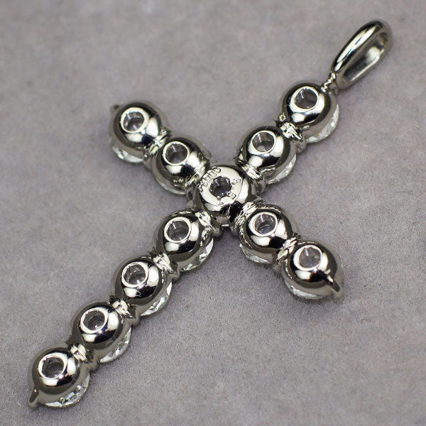 Pt900 ローズカットダイヤモンド ペンダントトップ D3.57ct クロス