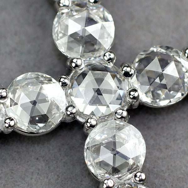 Pt900 ローズカットダイヤモンド ペンダントトップ D3.57ct クロス