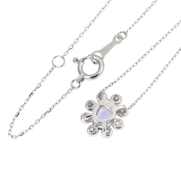 K18WG タンザナイト ダイヤモンド ペンダントネックレス 0.28ct D0.08ct