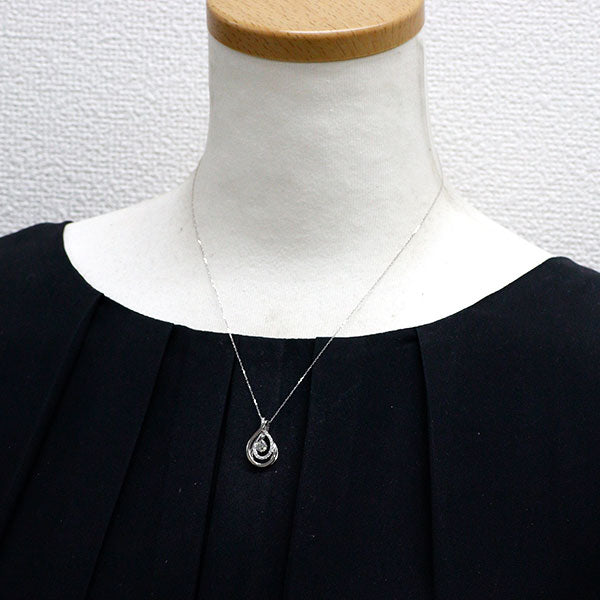 K18WG Diamond Pendant Necklace 0.38ct D0.15ct