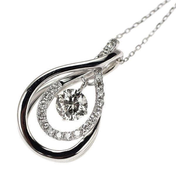 K18WG Diamond Pendant Necklace 0.38ct D0.15ct