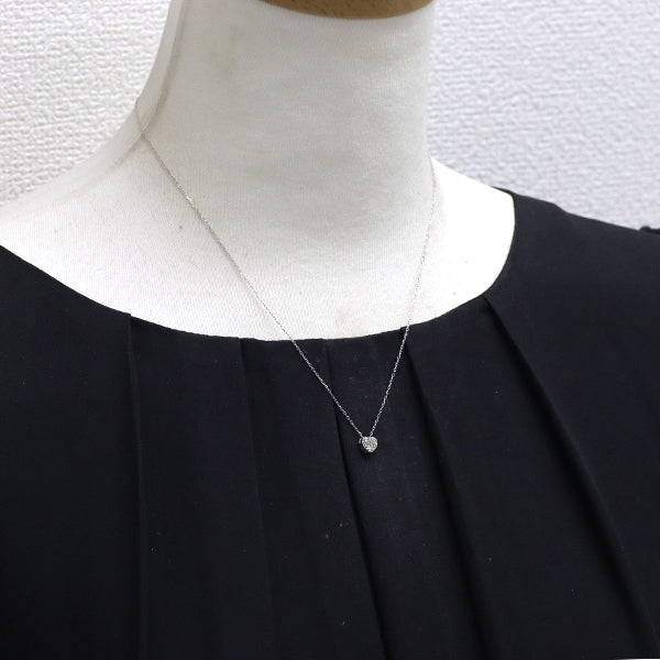 K10WG Diamond Pendant Necklace 0.10ct Heart