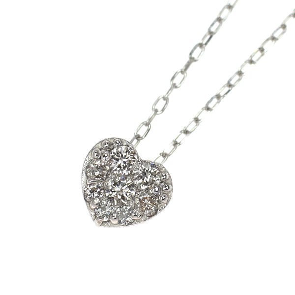 K10WG Diamond Pendant Necklace 0.10ct Heart