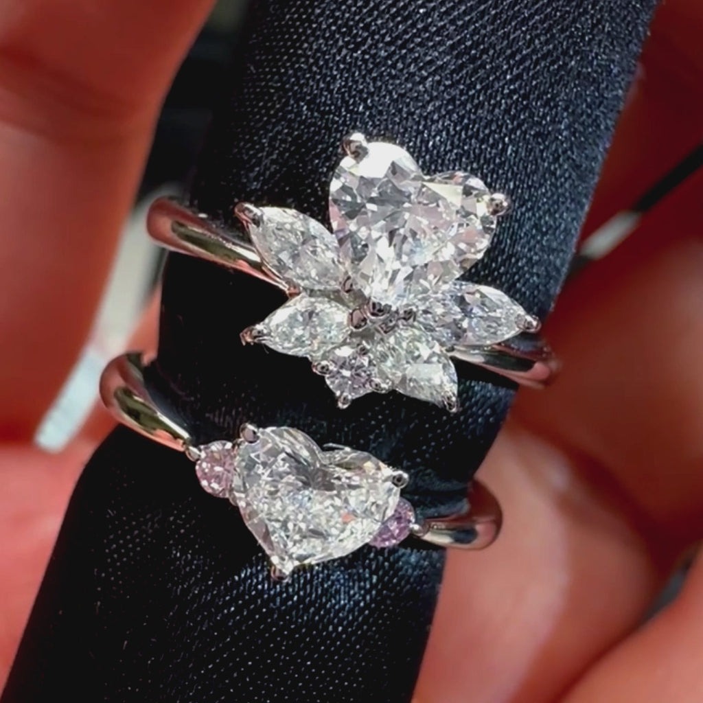 Pt900 ハートシェイプカットダイヤモンド リング 0.548ct D SI2 D0