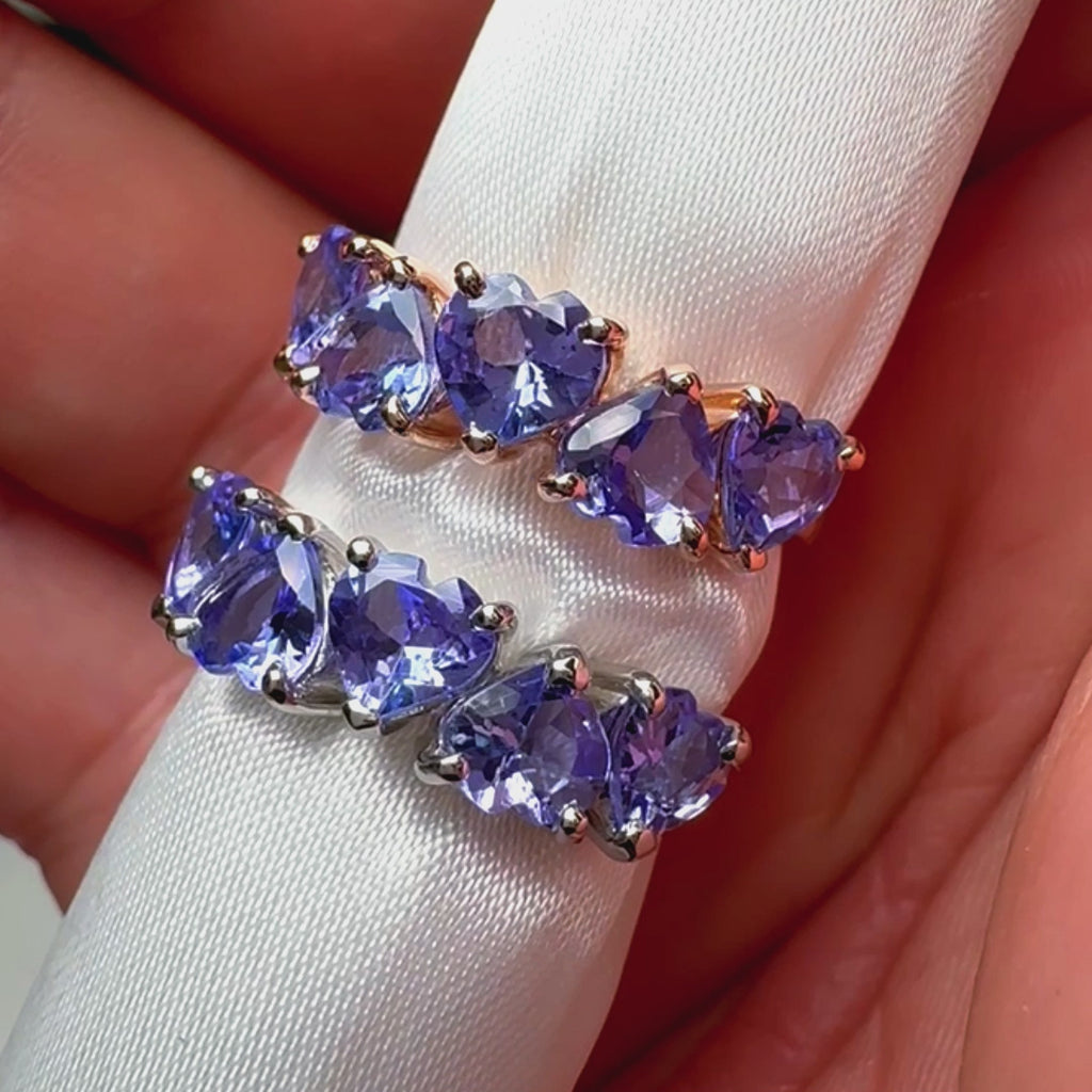 新品 K18PG タンザナイト リング 2.00ct ジグザグエタニティ