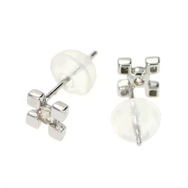 New K18WG diamond earrings D0.16ct 