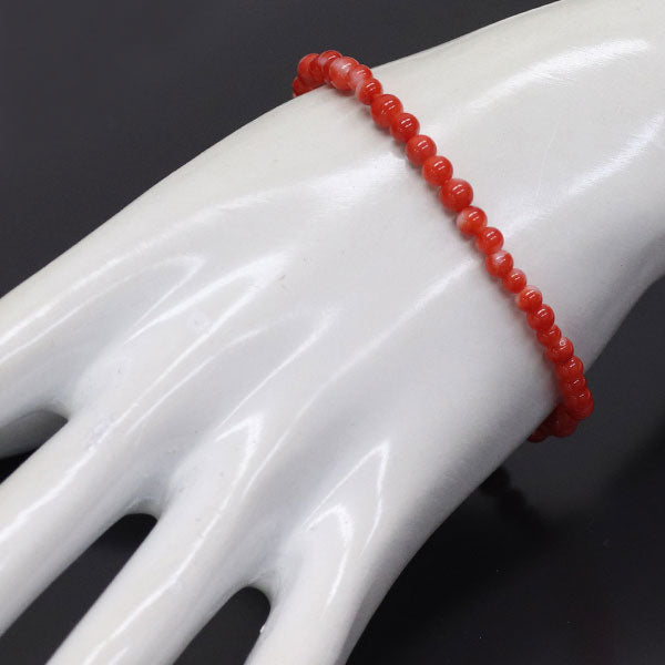New blood red coral quartz bracelet diameter approx. 3.7-4.9mm 
