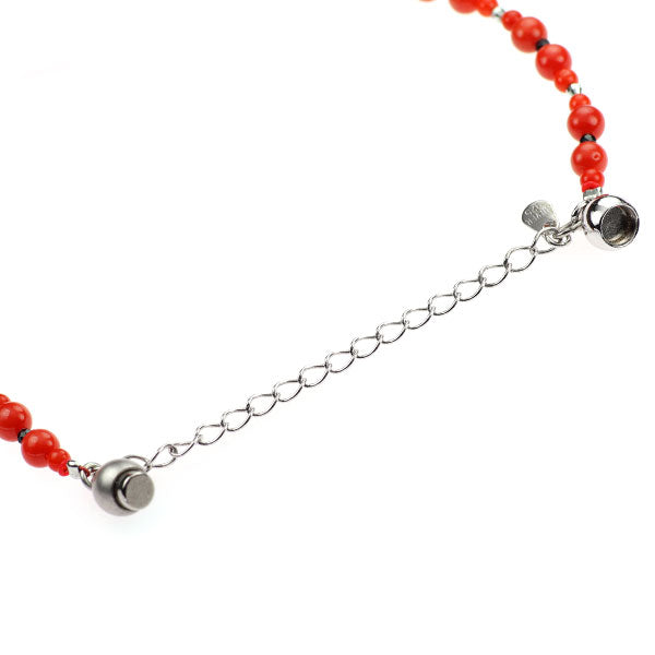 New Magnet SV/K18 Mediterranean Sarge/Huwatari Coral Black Spinel Bracelet Diameter approx. 4.0mm 