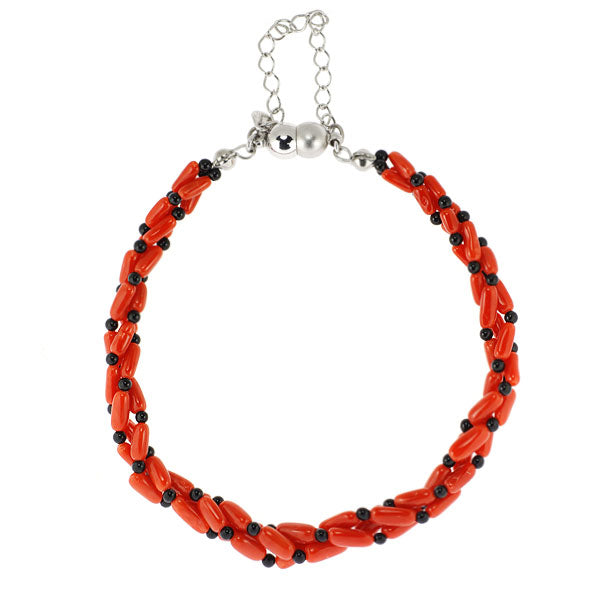 New Magnet SV Mediterranean Sarge/Huwatari Coral Black Spinel Bracelet 