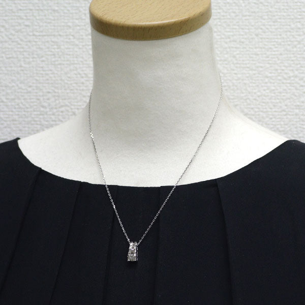 K18WG diamond pendant necklace 0.50ct 
