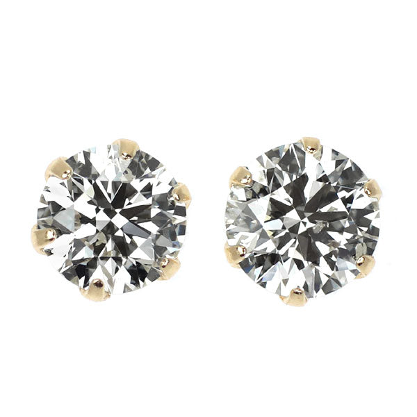 New K18YG diamond earrings 0.496ct J SI2 EXHC/3EX 