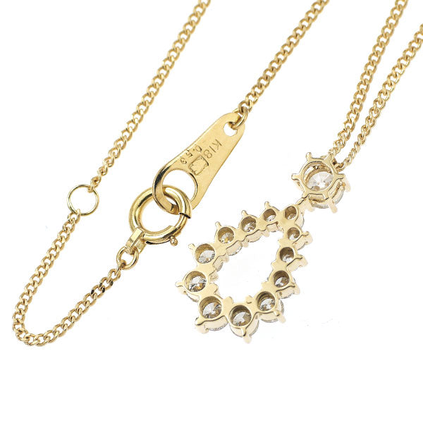 Seiko K18YG diamond pendant necklace 0.53ct 