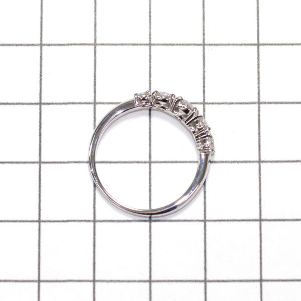 新品 Pt950 ダイヤモンド リング 0.767ct F-H SI2 G-VG ソ5枚 一文字