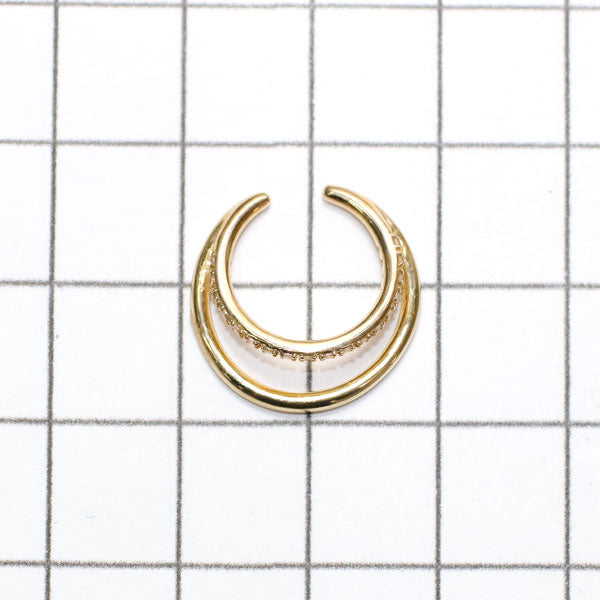新品 K10YG ダイヤモンド フープイヤリング 0.09ct イヤーカフ 片側のみ
